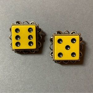 Vintage Bakelite dice clip earrings